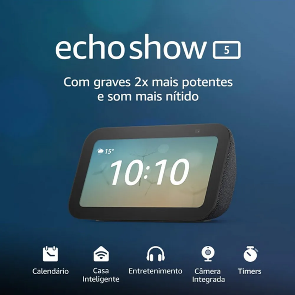 Smart Display Amazon Echo Show 5 3ª Geração com Tela e Alexa
