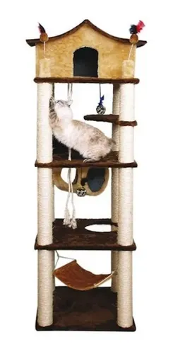 Arranhador para Gatos Torre Castelo com Casinha e Rede 1,20m