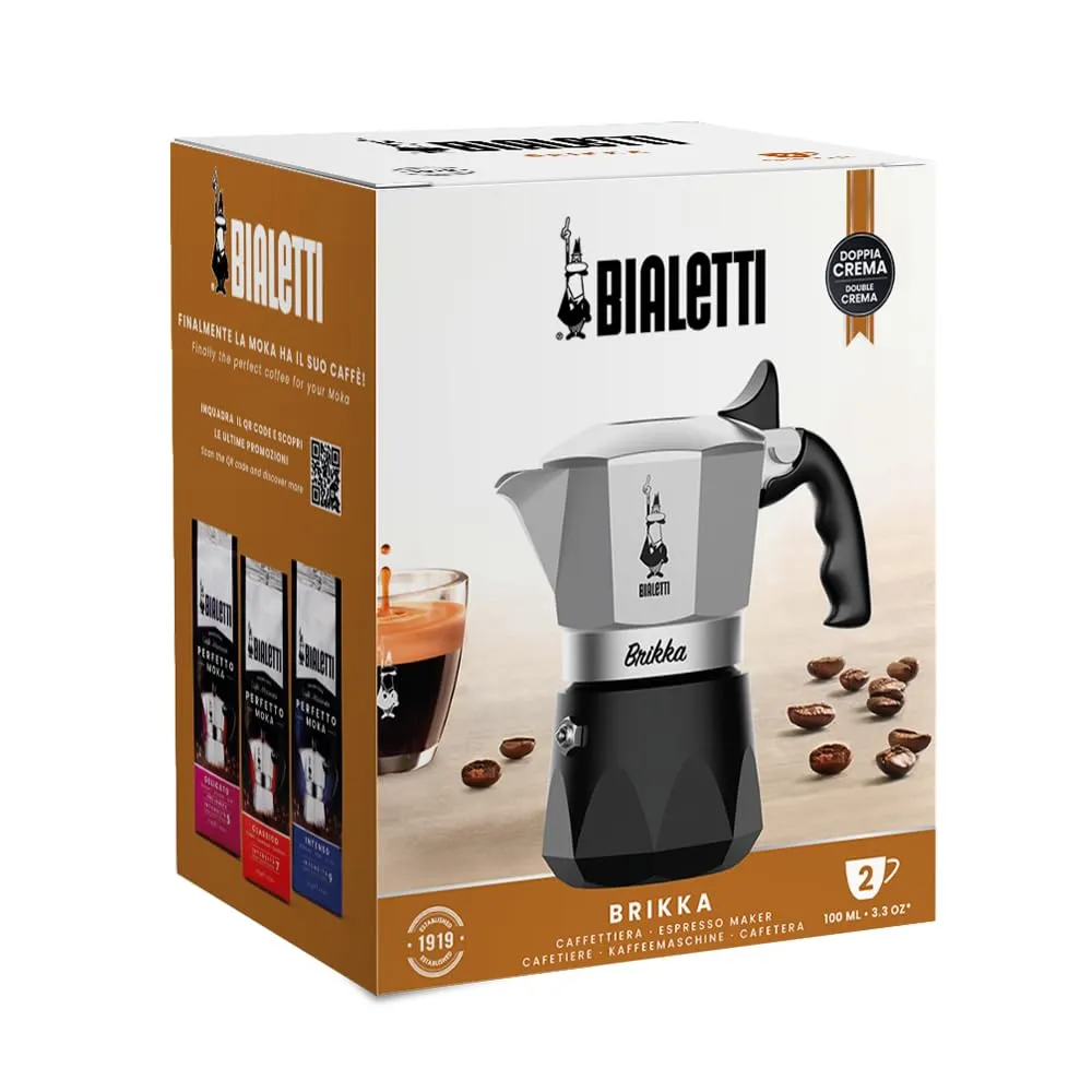 Cafeteira Italiana Bialetti Brikka com Válvula de Crema Densa