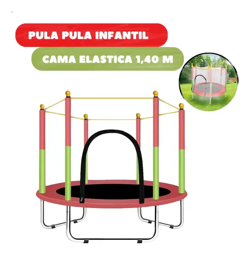 Mini Cama Elástica 1,40m Infantil com Rede Interna para Apartamento