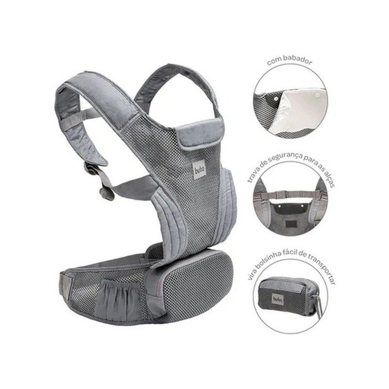 Canguru Ergonômico com Assento Hipseat Buba 3 em 1