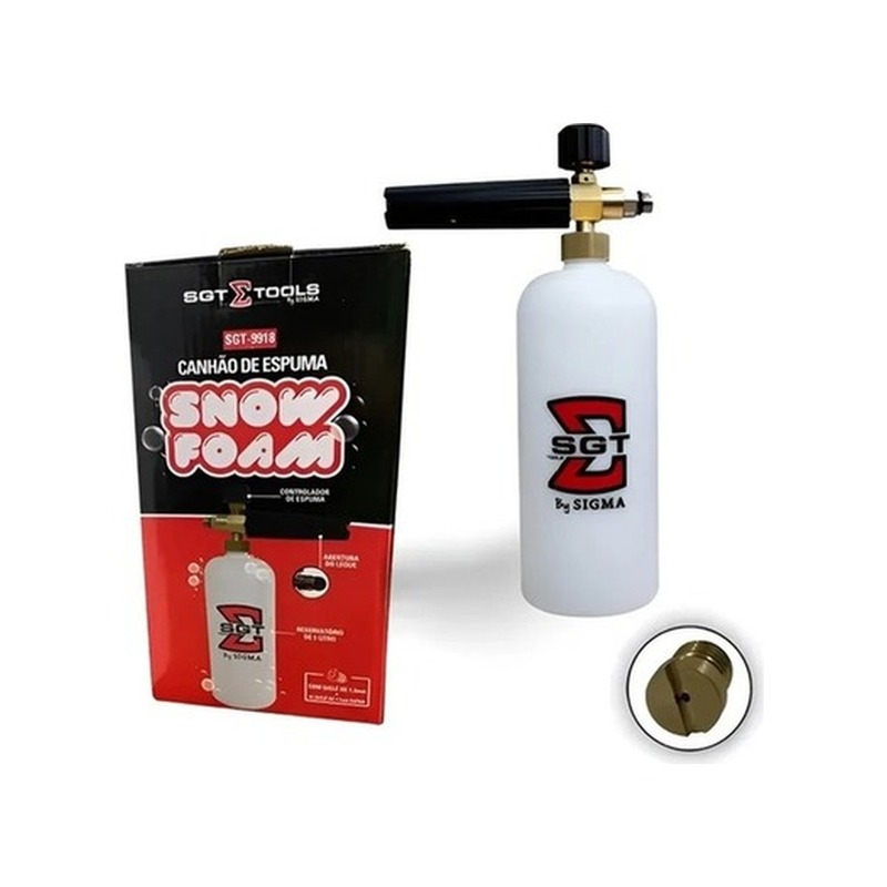 Canhão Snow Foam SGT Tools com Regulagem Dupla e Garrafa Larga