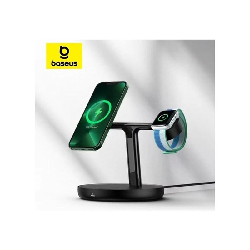 Carregador por Indução Baseus MagPro 3 em 1 Magnético 25W