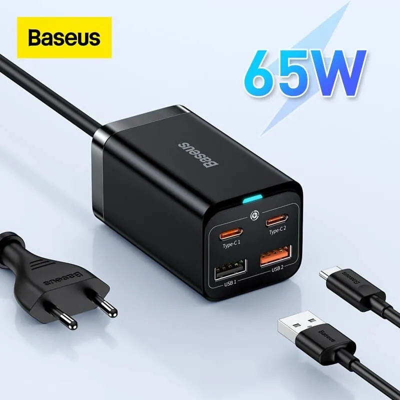 Carregador Baseus GaN3 Pro 65W 4 Portas