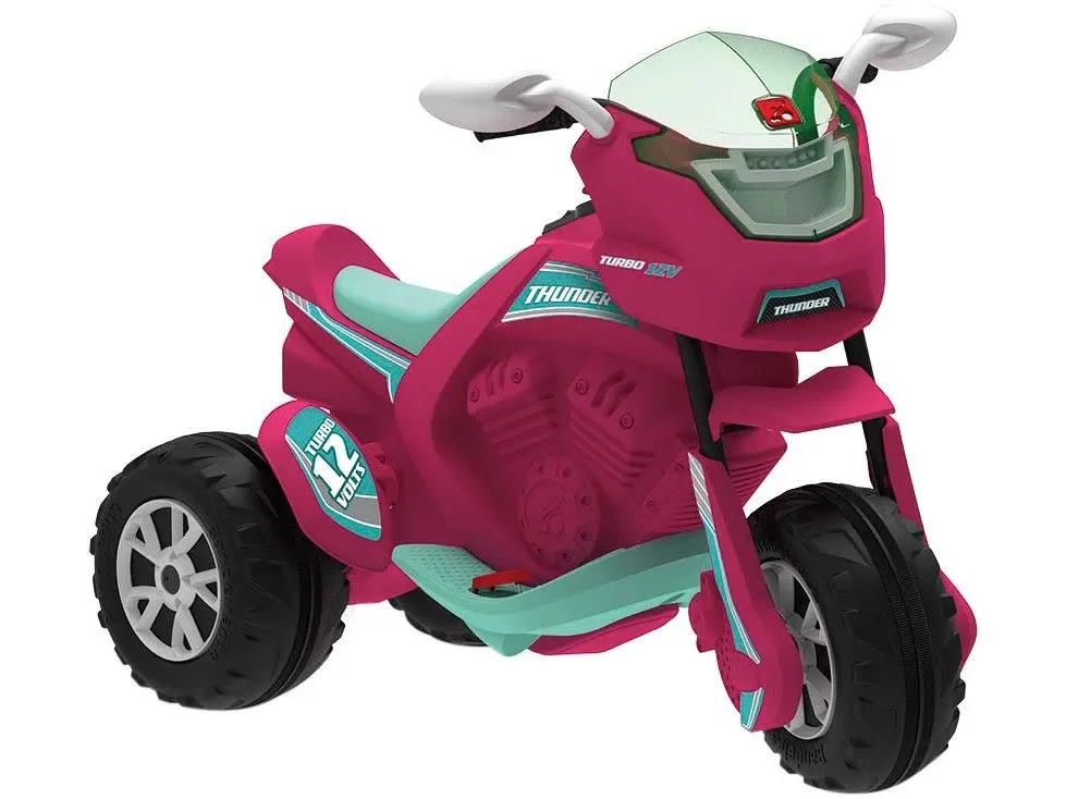 Mini Moto Elétrica Infantil Cross 12V com Rodinhas Bandeirante