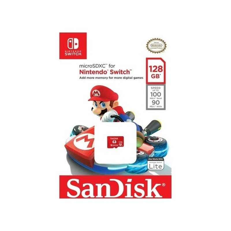 Cartão de Memória SanDisk MicroSDXC Licenciado Nintendo Switch 128GB / 256GB