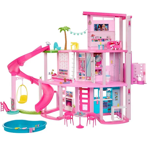 Barbie Casa dos Sonhos Mansão com Escorregador e Piscina Mattel HMX10