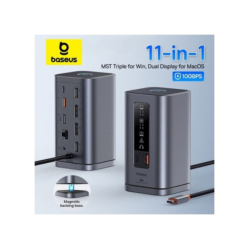 Docking Station Baseus Metal Gleam 11 em 1 USB-C 100W PD 4K