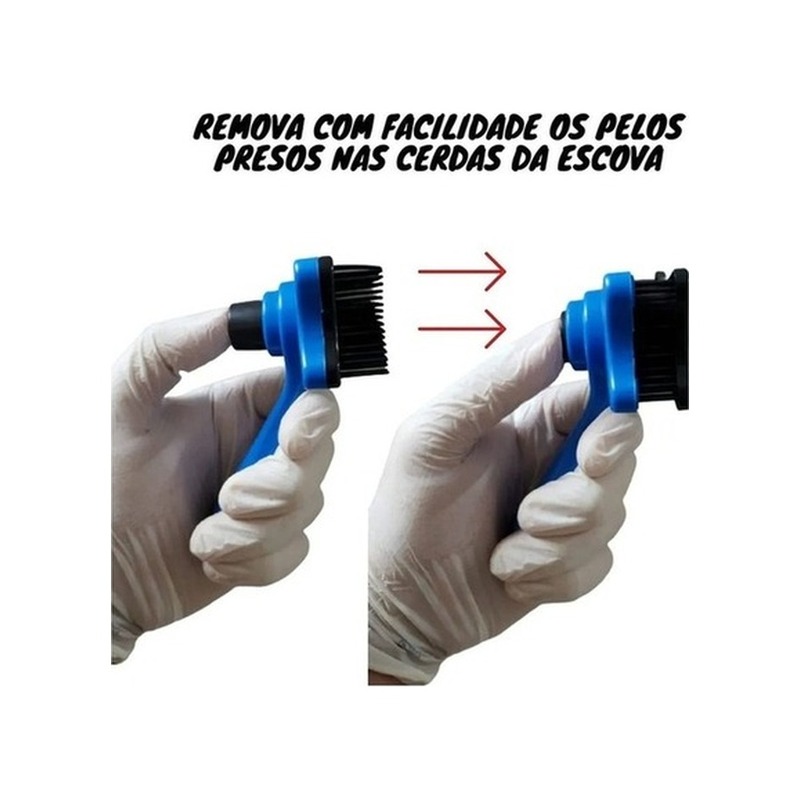Escova Rasqueadeira Autolimpante com Botão Ejetor e Pontas com Gotas Protetoras