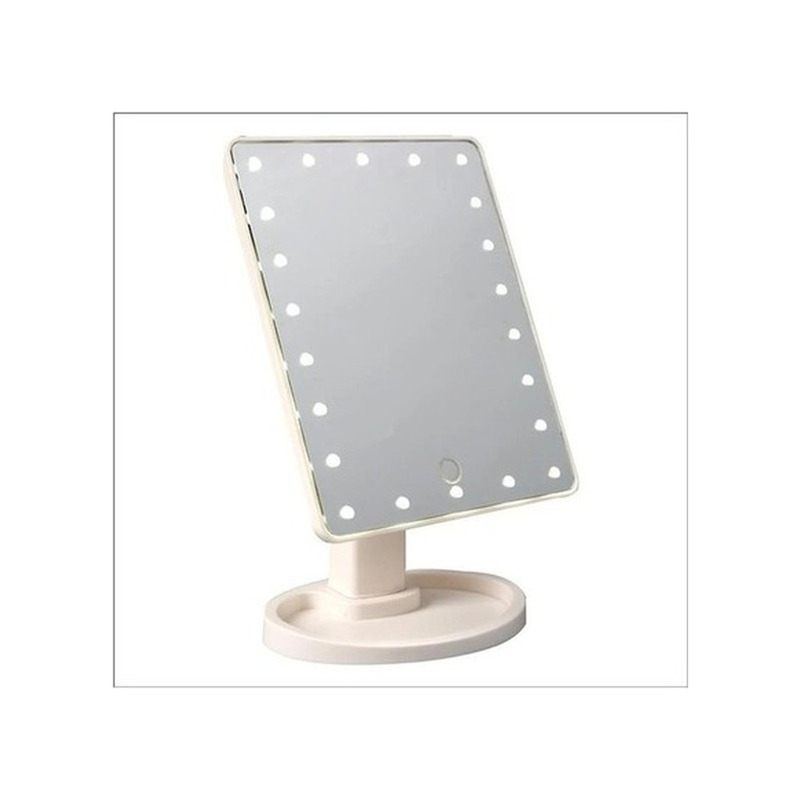 Espelho de Mesa Articulado Camarim Touch Screen 22 LEDs com Aumento