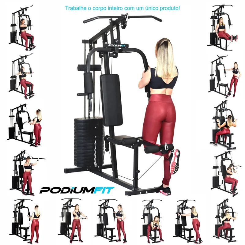 Estação de Musculação Residencial Podiumfit MS200 com Torre de 65kg