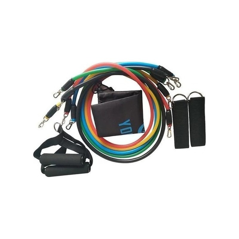 Kit Elásticos Extensores 11 Peças Vollo Sports com Puxadores
