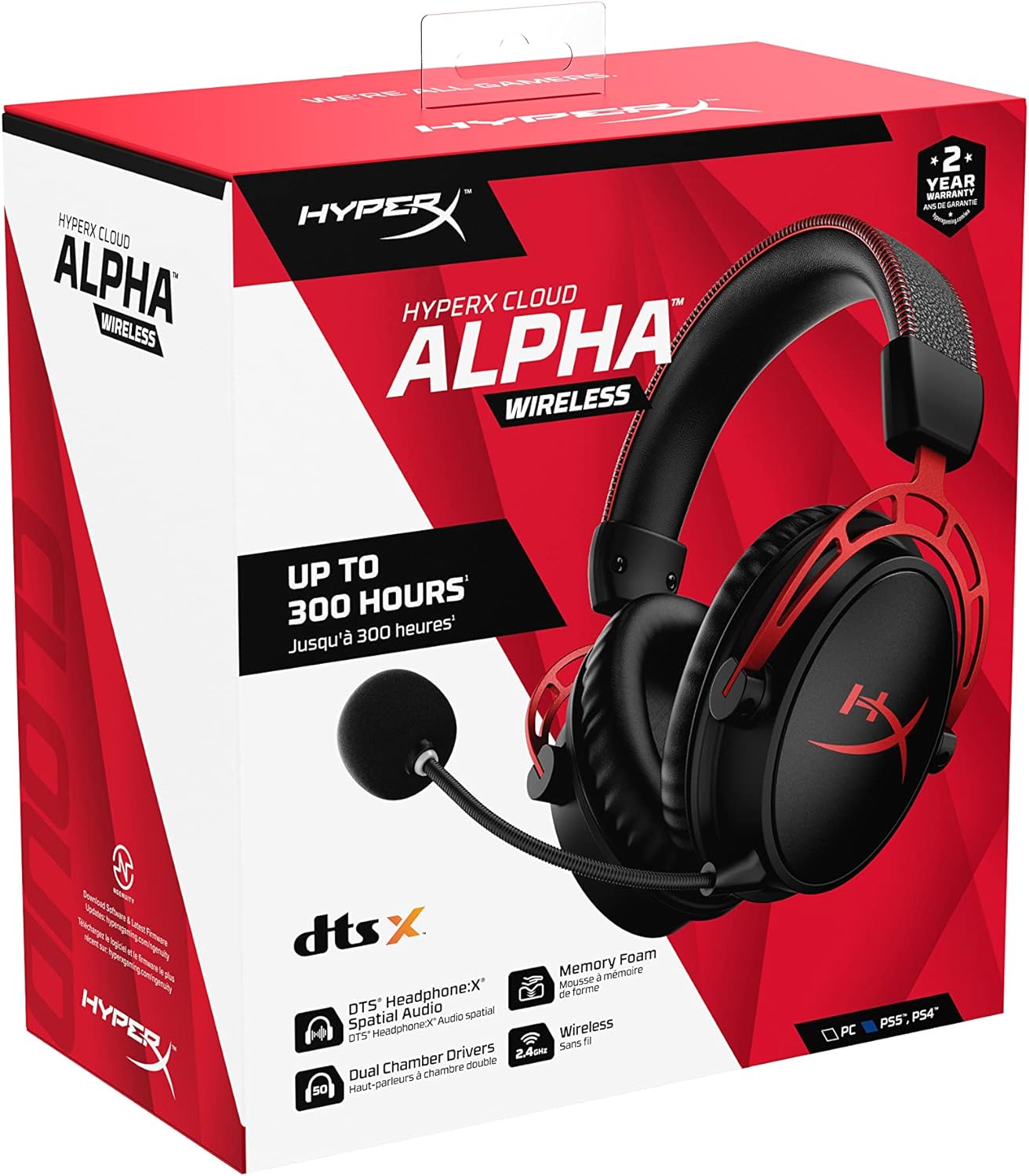Headset Gamer Sem Fio HyperX Cloud Alpha Wireless 300 Horas