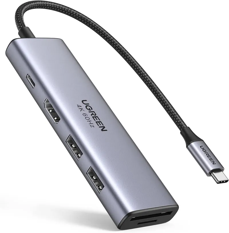 Hub Usb-c Ugreen 6 em 1 Adaptador Hdmi 4k Usb Sd Tf Pd