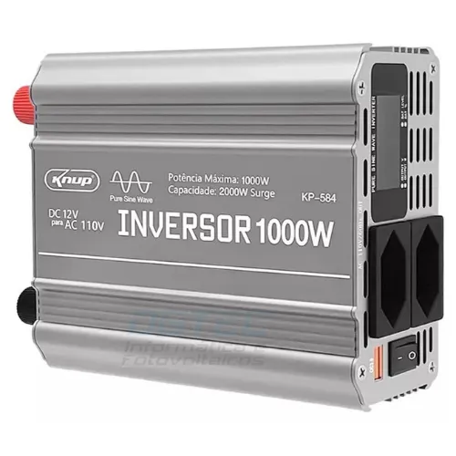 Inversor de Potência Knup 1000W 12V para 110V Onda Senoidal Modificada