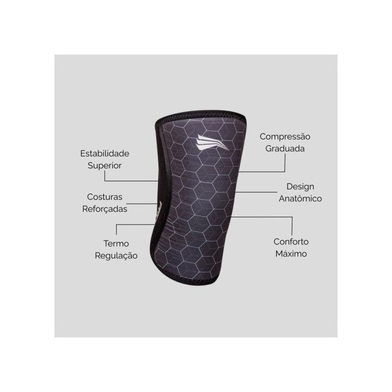 Joelheira Neoprene 7mm Pentágono Crossfit (Par)