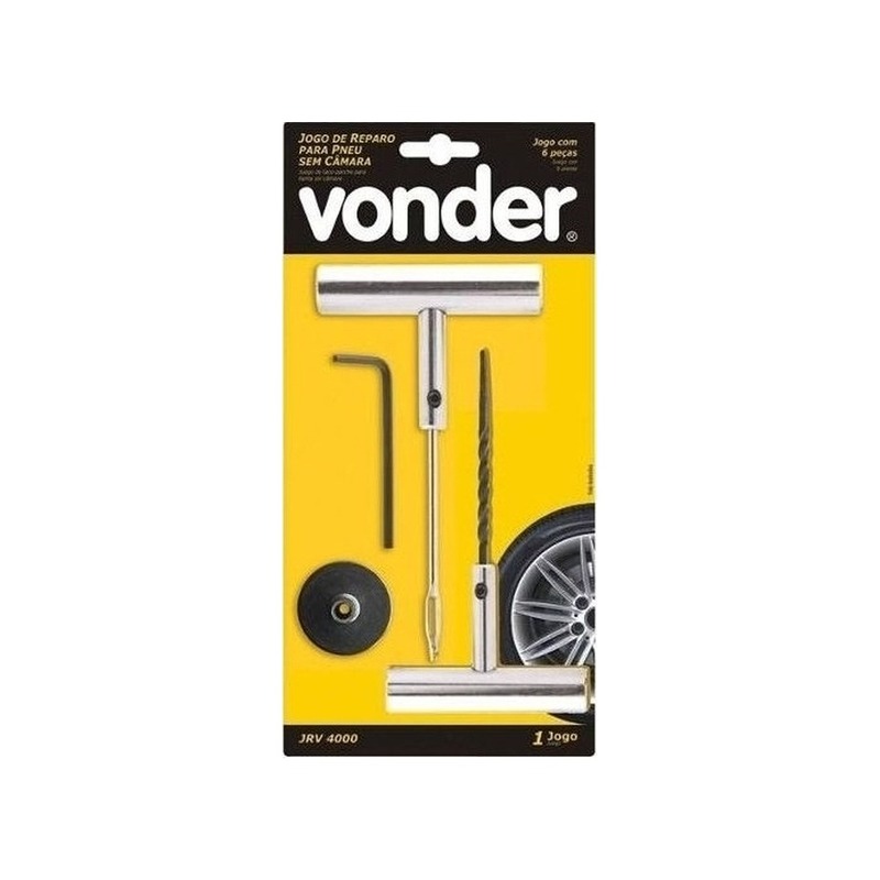 Kit Reparo de Pneu sem Câmara Vonder com Escariador e Aplicador