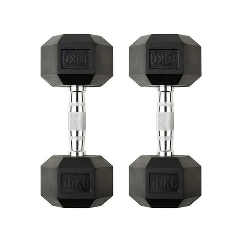 Dumbbell Sextavado Emborrachado Ahead Sports 10kg (Unidade)