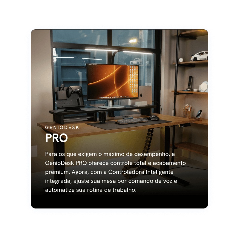Mesa Gamer Elétrica GenioDesk Pro Motor Duplo com Memória