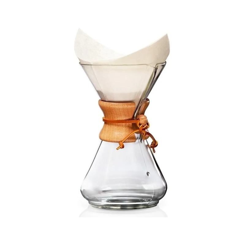 Cafeteira Chemex Classic 6 Xícaras com Colarinho de Madeira e Borossilicato