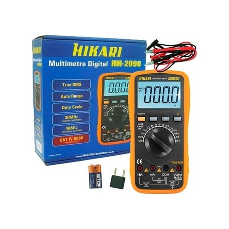Multímetro Digital Automotivo Hikari HM-2090 com RPM e Dwell