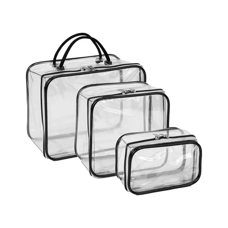 Kit Nécessaire Transparente Impermeável para Líquidos em Viagens Aéreas