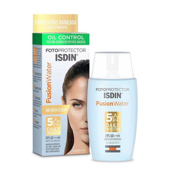 Protetor Solar Facial ISDIN Fotoprotetor Fusion Water FPS 60 (50ml)