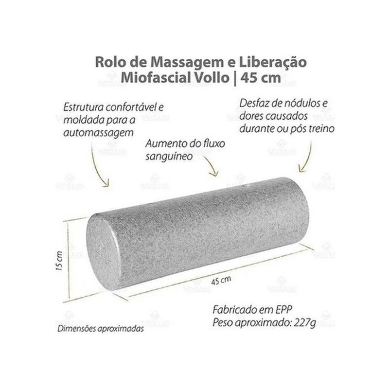 Rolo Miofascial EVA Macio Liso Vollo 45cm