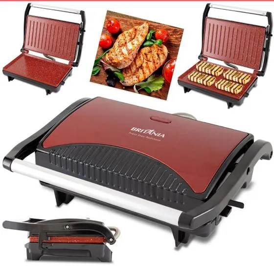 Grill e Sanduicheira Britânia Press Red Inox
