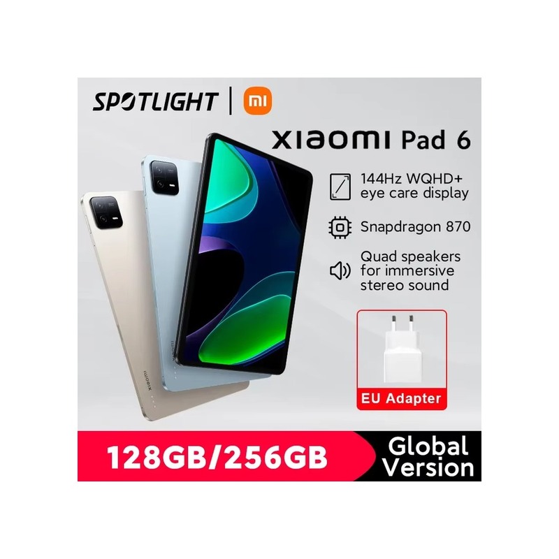 Xiaomi Pad 6 Tela 144Hz Snapdragon 870