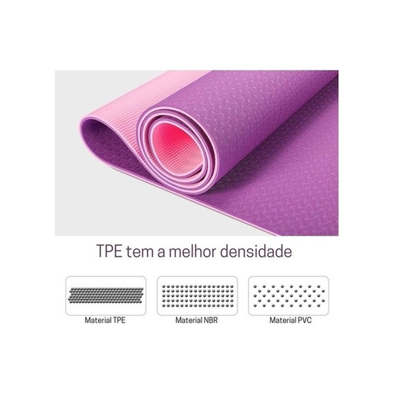 Tapete de Yoga Mat TPE Ecológico 6mm Yangfit com Linhas de Alinhamento