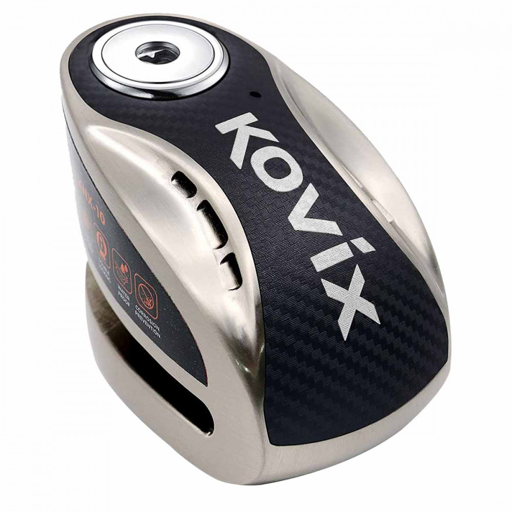 Trava de Disco com Alarme Sonoro Kovix KNX1 em Aço Inox 120dB