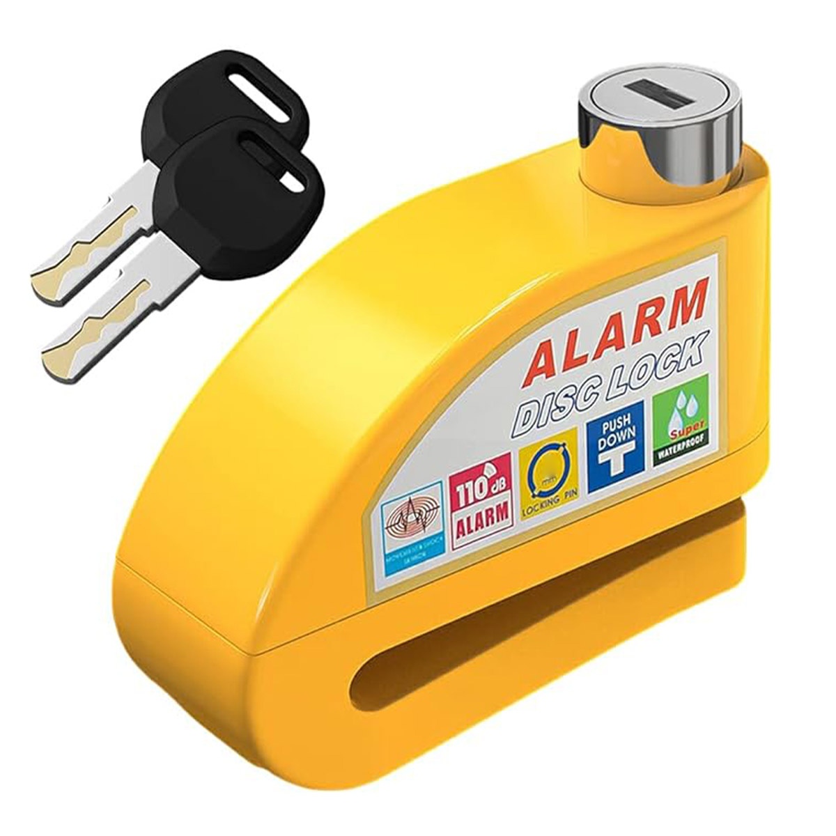 Trava de Disco para Moto com Alarme 110dB Stallion com Cabo Lembrete