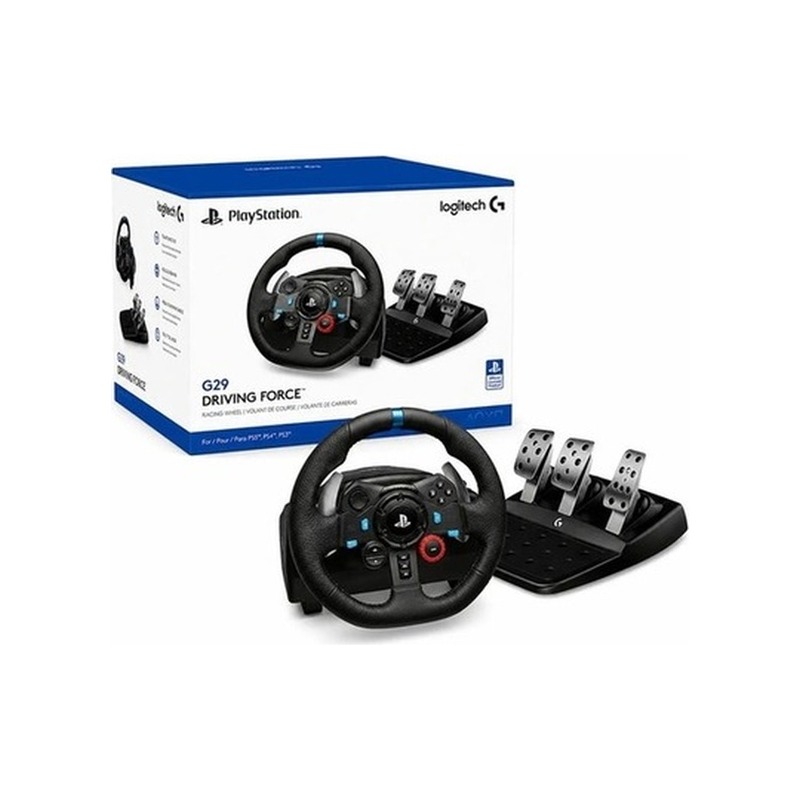 Volante e Pedais Logitech G29 / G923 Driving Force com Couro e Pedais em Aço