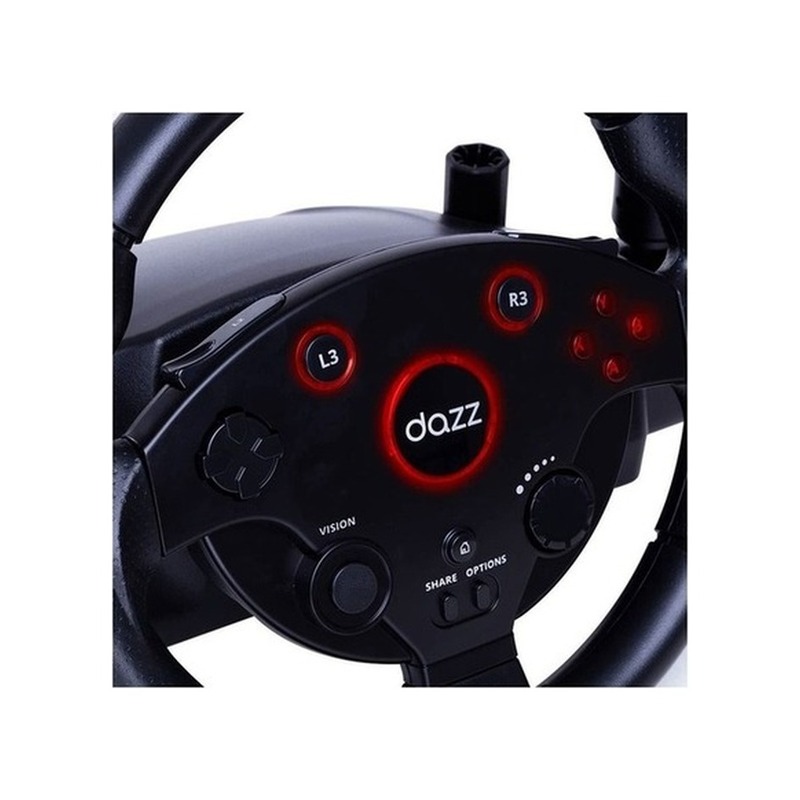 Volante Gamer Dazz Force Drive Pro com Pedais e Borboletas
