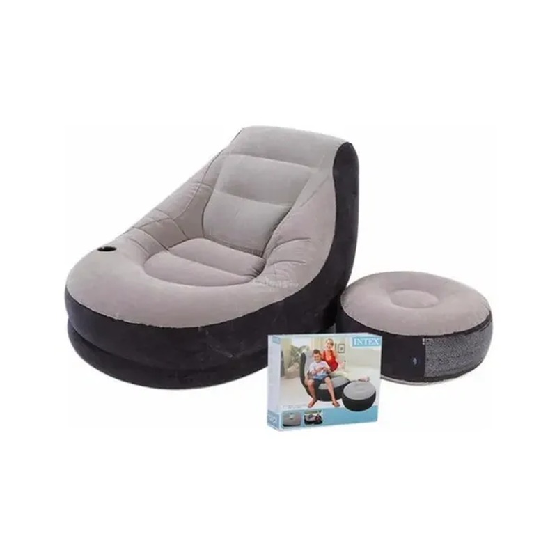 Intex Poltrona Inflável com Porta-Copo e Encosto King Kool Lounger