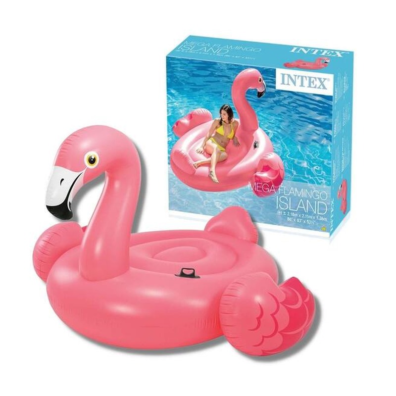 Intex Boia Gigante Flamingo Rosa Ilha Inflável 1,42m